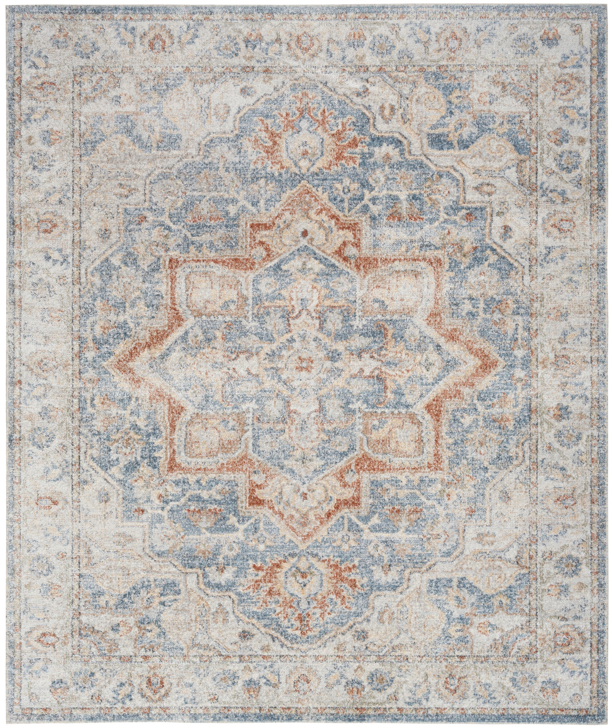 Nourison Home Astra Machine Washable  Denim Multicolor  Traditional
