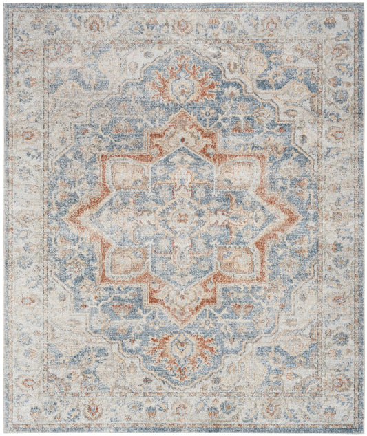 Nourison Home Astra Machine Washable  Denim Multicolor  Traditional