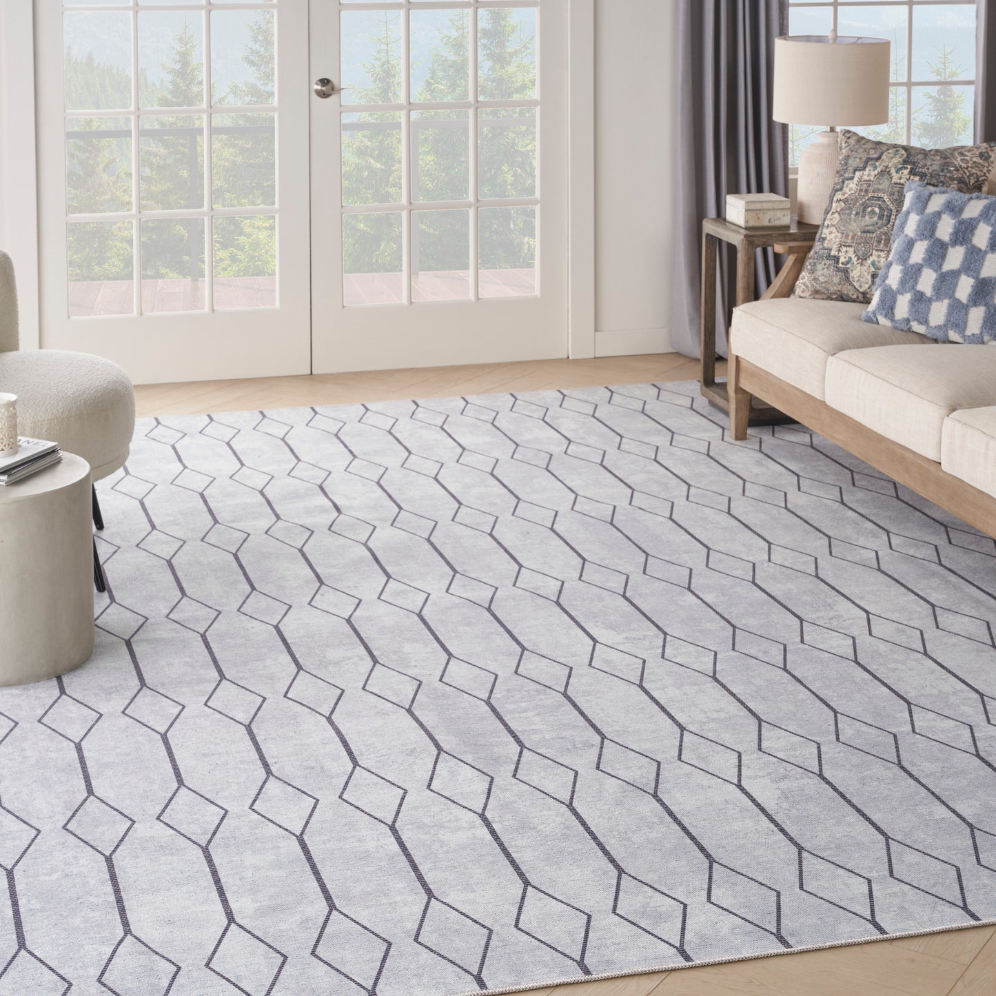Nourison Home New Concept Washables  Ivory Grey  Contemporary