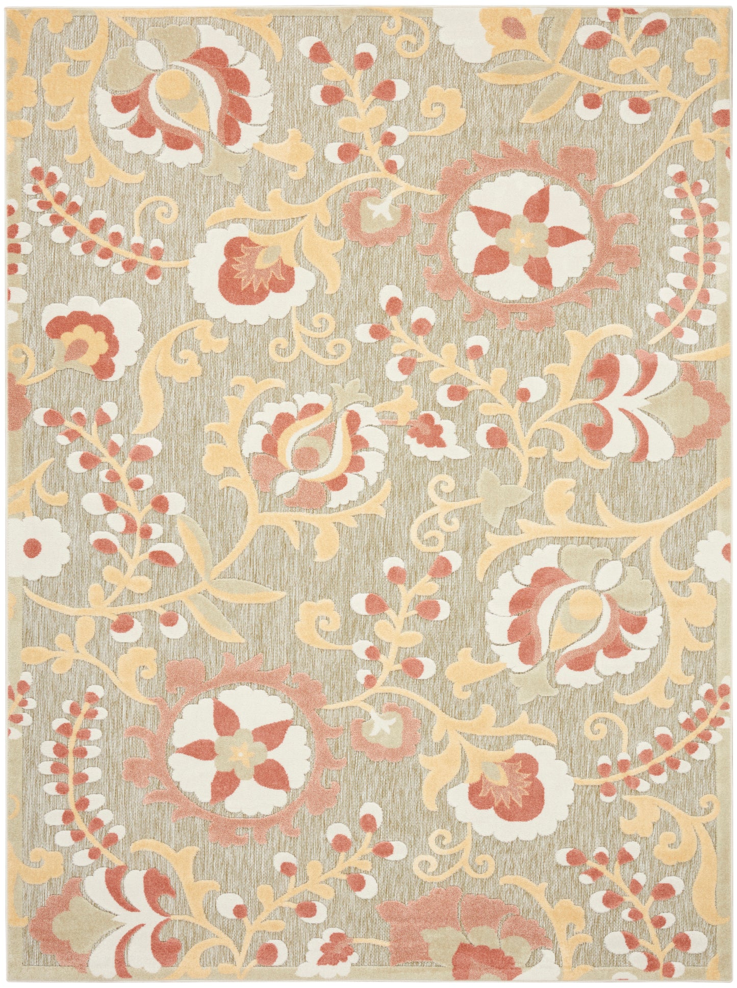 Nourison Home Aloha ALH17 Sage Rose Contemporary Power-loomed Rugs