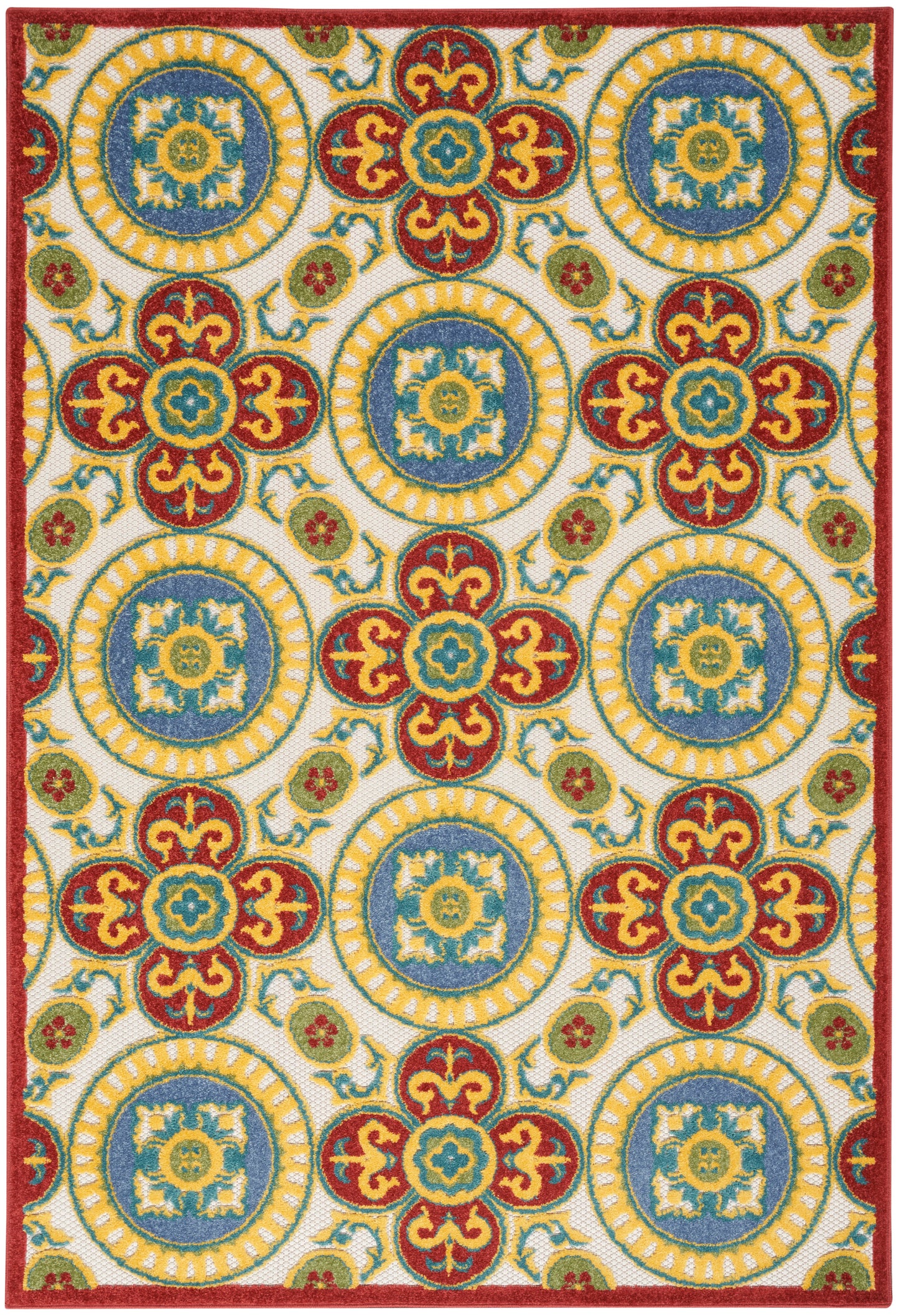 Nourison Home Aloha ALH30 Red Multicolor Contemporary Power-loomed Rugs