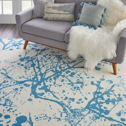 Nourison Home Jubilant  Ivory Blue  Contemporary