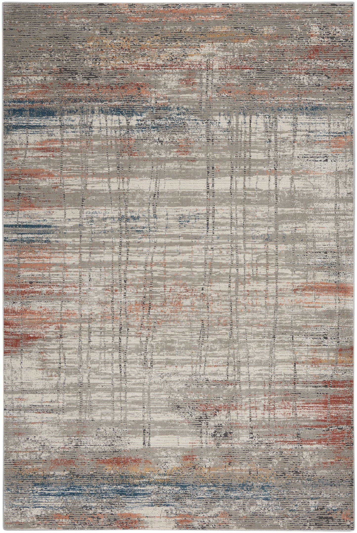 Nourison Home Rustic Textures RUS12 Grey Multicolor Contemporary Power-loomed Rugs