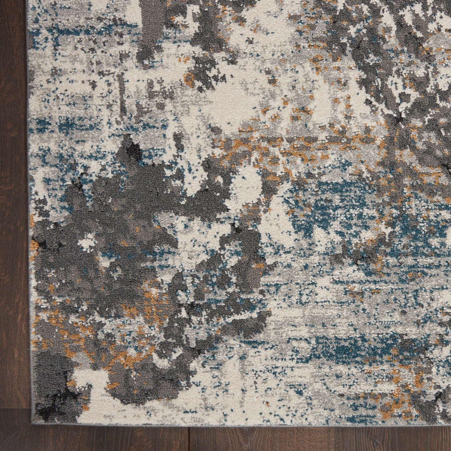 Nourison Home Tangra  Grey Multicolor  Contemporary