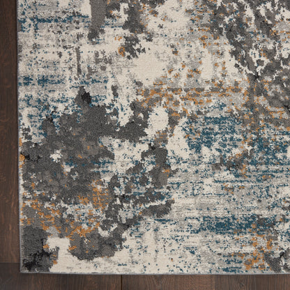 Nourison Home Tangra  Grey Multicolor  Contemporary