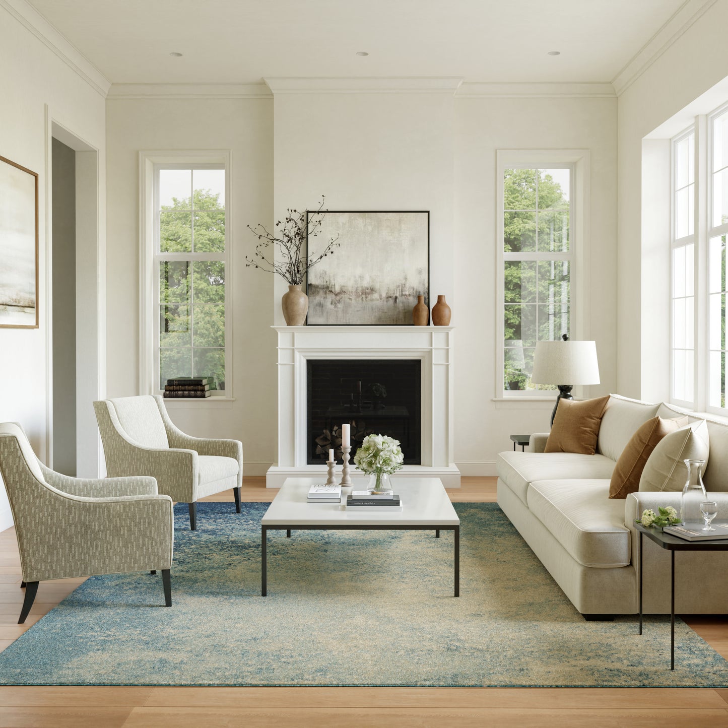 Nourison Home Passion  Navy Light Blue  Contemporary