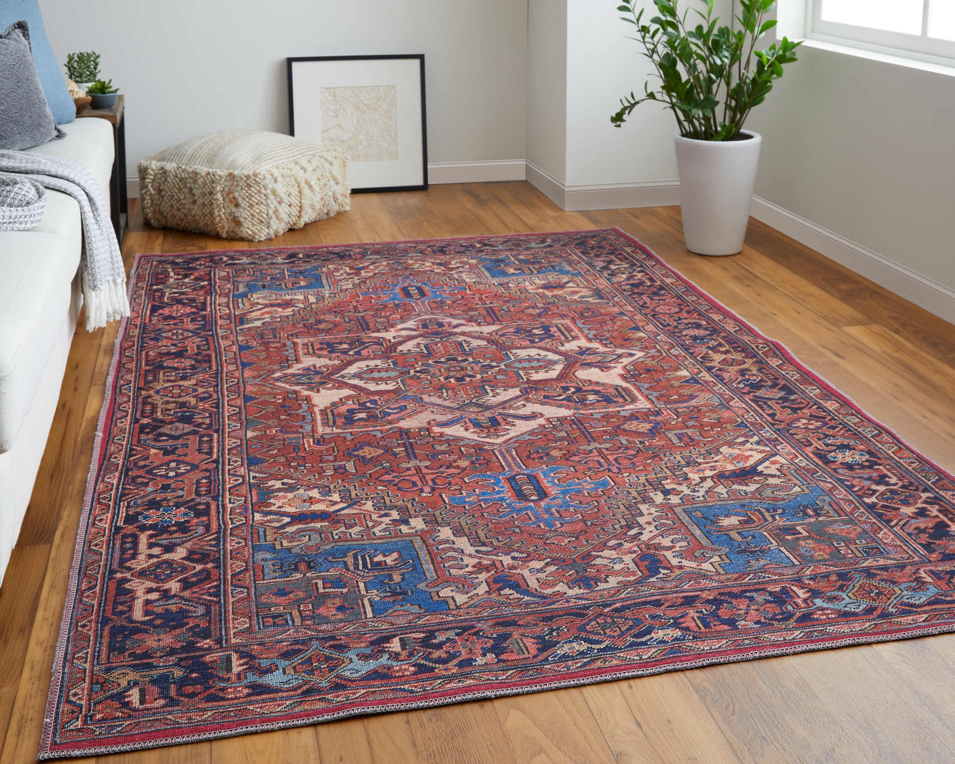 Feizy Rawlins  Red Navy Transitional/Bohemian & Eclectic/Vintage