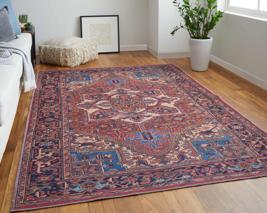 Feizy Rawlins  Red Navy Transitional/Bohemian & Eclectic/Vintage