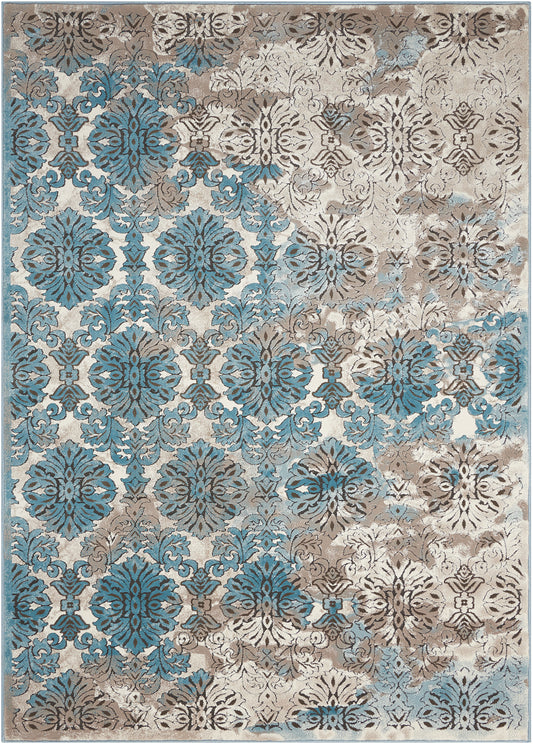 Nourison Home Karma  Ivory Blue  Transitional