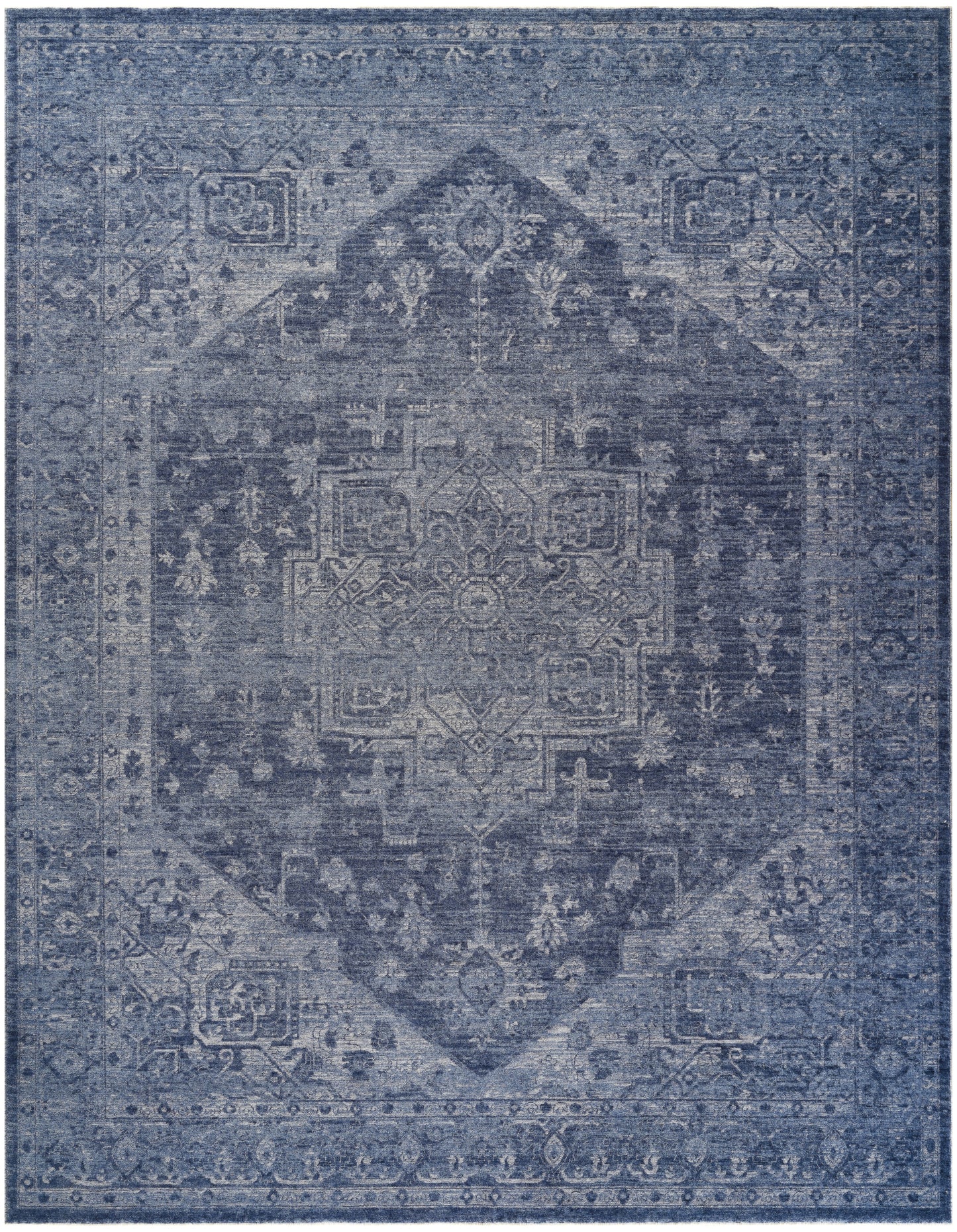 DKNY Pure Shades SAD02 Blue Traditional Machine Made Rug