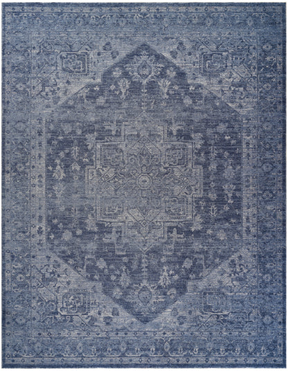 DKNY Pure Shades SAD02 Blue Traditional Machine Made Rug