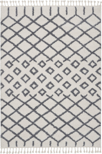 Nourison Home Moroccan Shag MRS01 White Transitional Power-loomed Rug