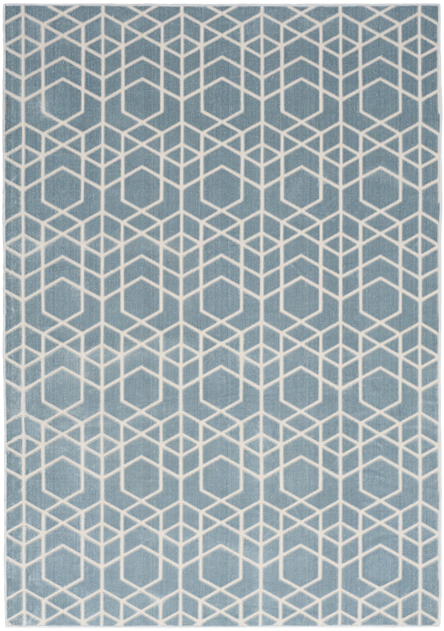 Nourison Home Washable Charm WCH01 Blue Ivory Contemporary Machine Woven Rug