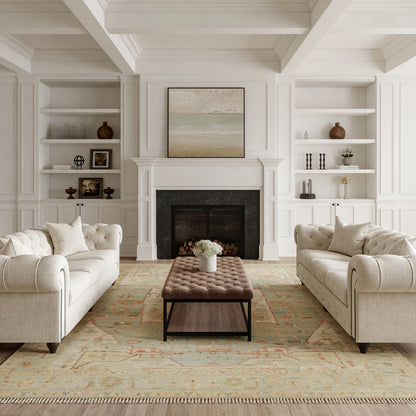 Nourison Home Heritage Vine  Light Blue  Traditional