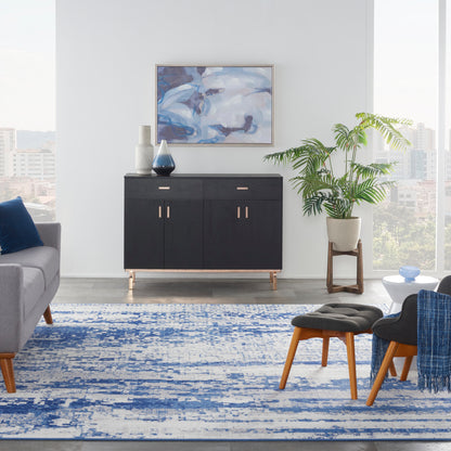 Nourison Home Whimsicle  Ivory Navy  Contemporary