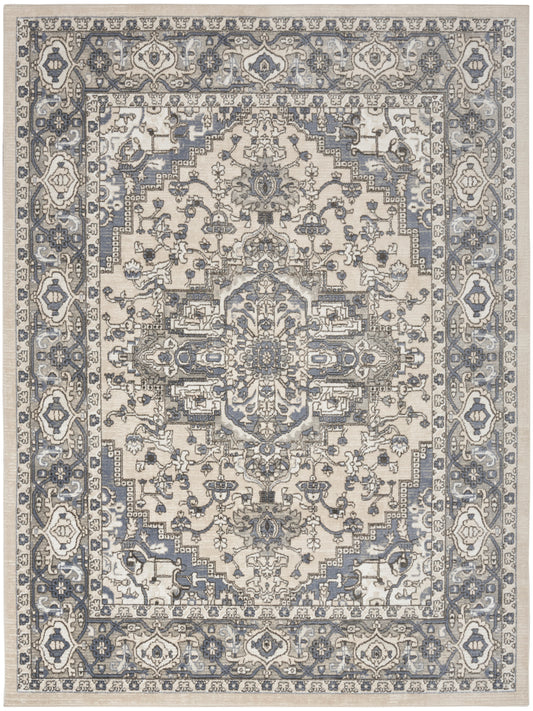Nourison Home Quarry  Ivory Blue  Transitional