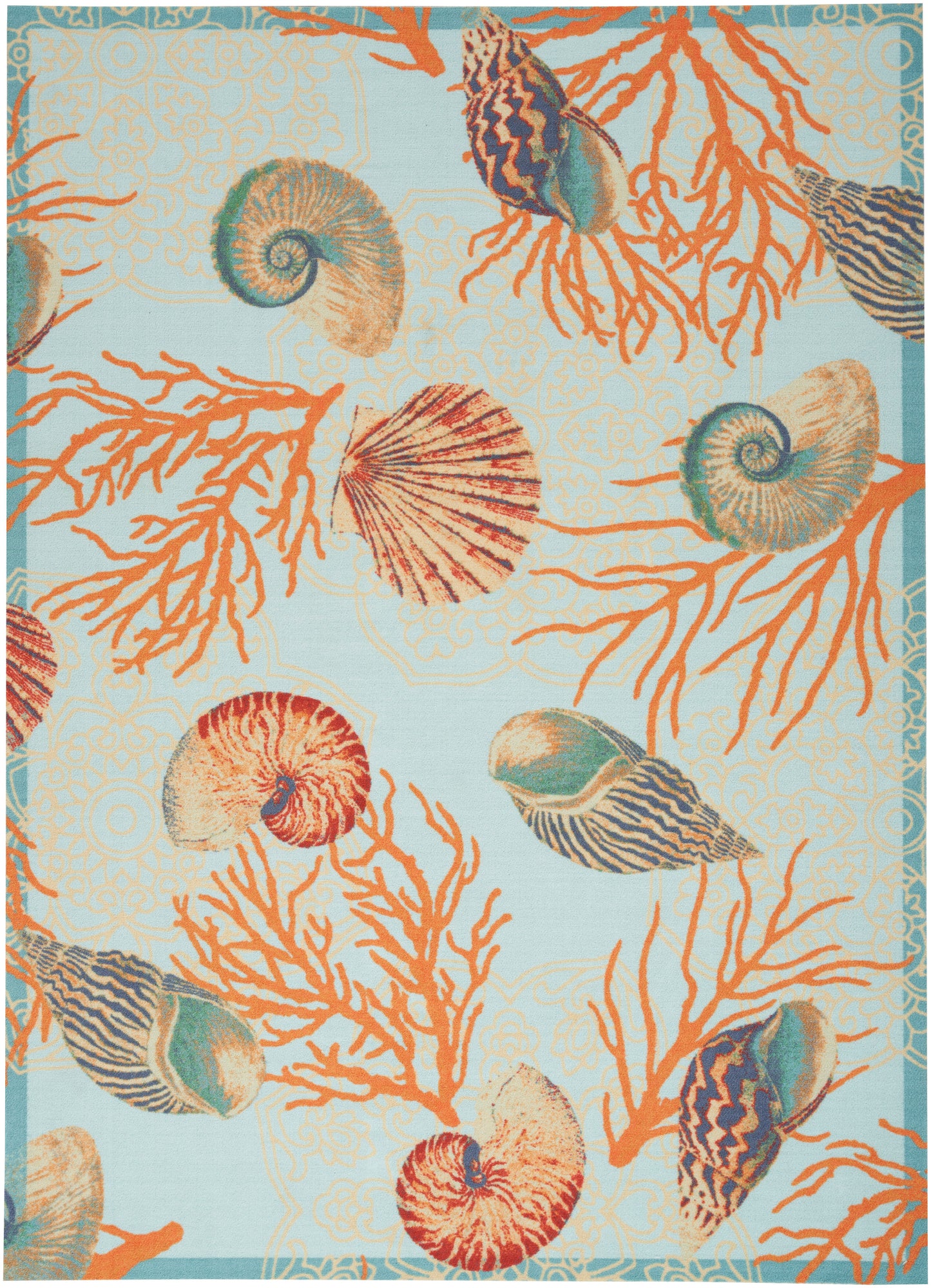 Waverly Sun N Shade SND92 Light Blue Contemporary Power-Loomed Rug