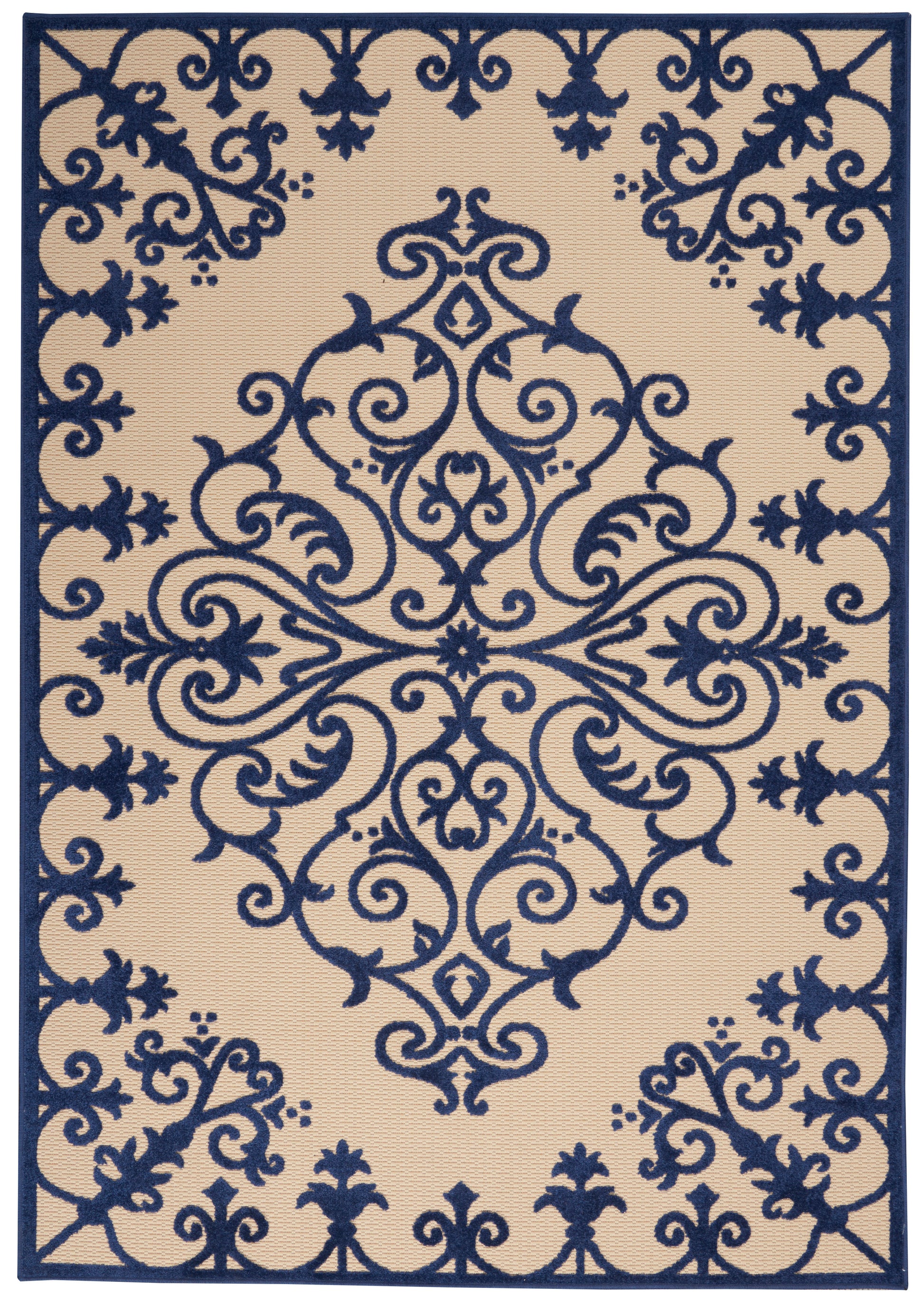 Nourison Home Aloha  Navy  Contemporary