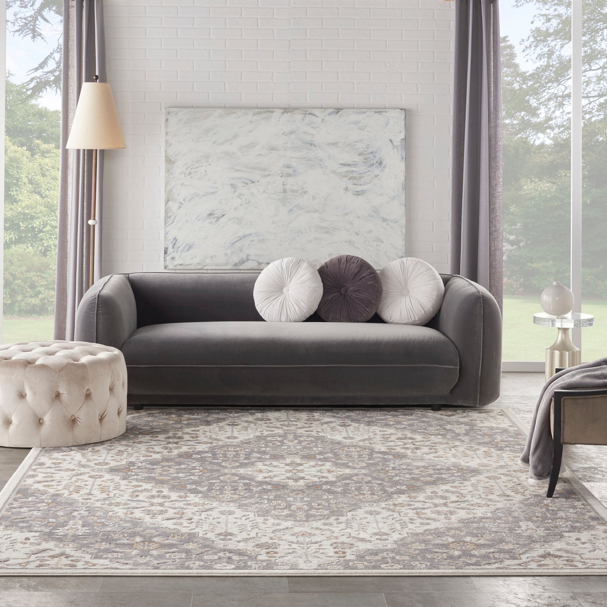 Nourison Home Elation  Ivory Grey  Traditional