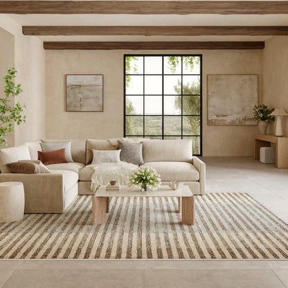 Nourison Home Nordic  Ivory Blue  Contemporary