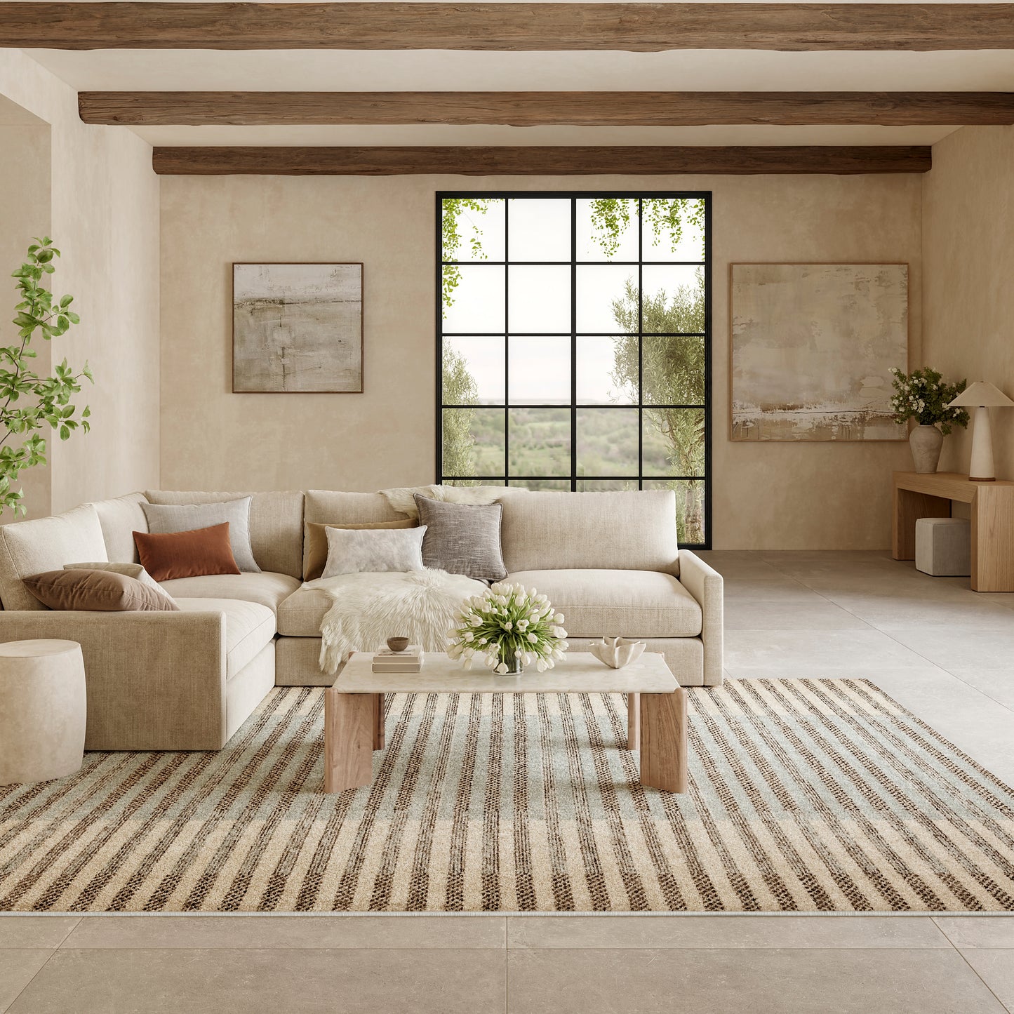 Nourison Home Nordic  Ivory Blue  Contemporary