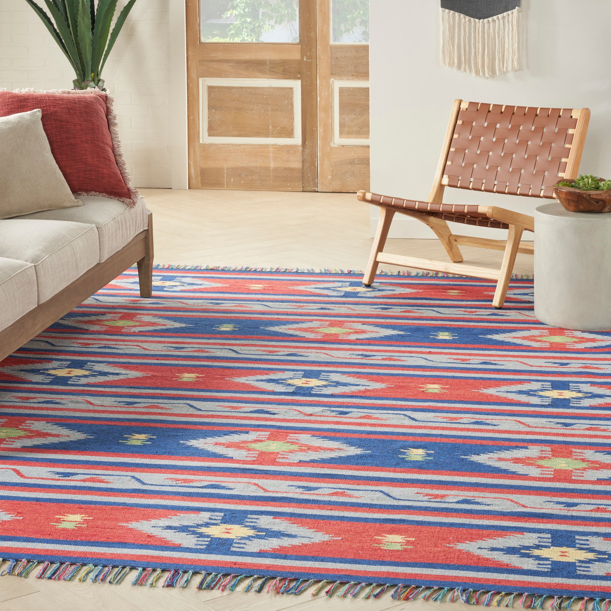 Nourison Home Baja  Blue Red  Transitional