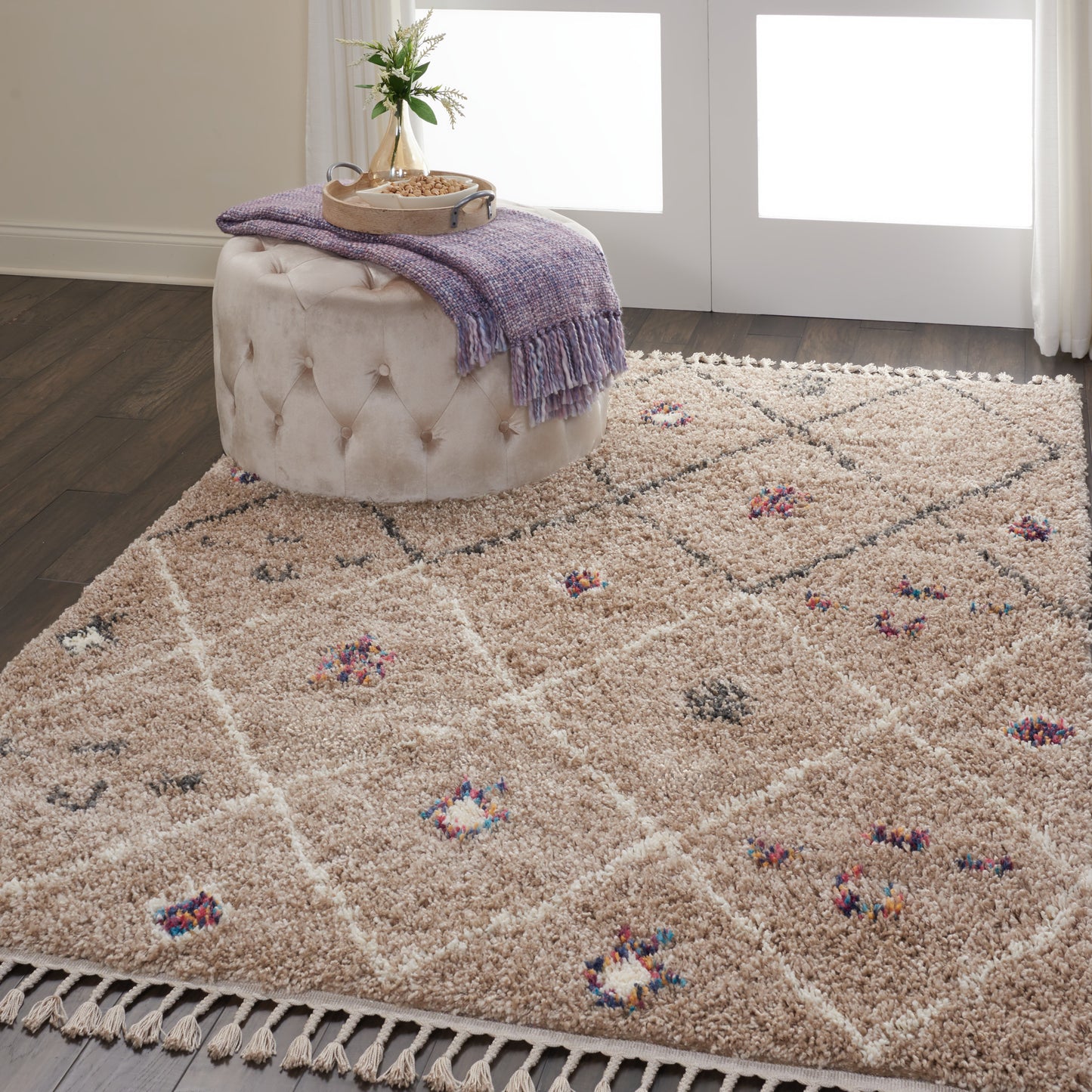 Nourison Home Denmark Shag  Tan  Contemporary