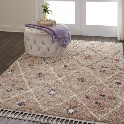 Nourison Home Denmark Shag  Tan  Contemporary