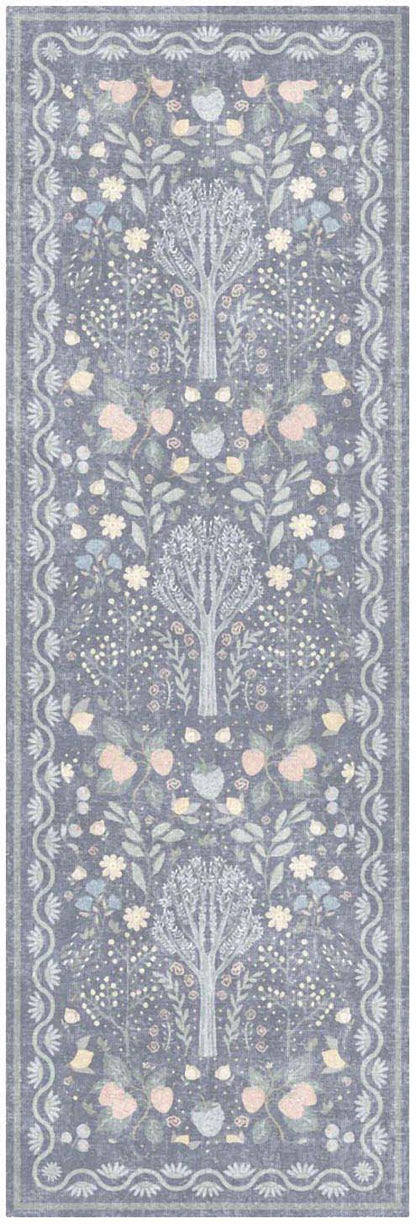 Nourison Home Botanical Washables BOT04 Blue Multicolor Contemporary Machine Woven Rug