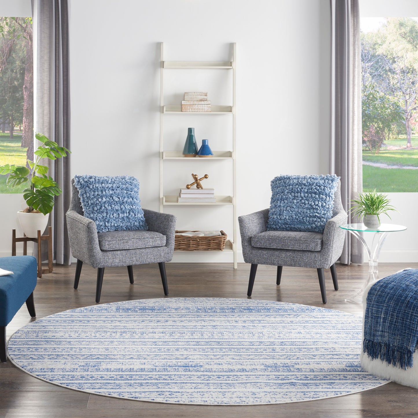 Nourison Home Whimsicle  Ivory Blue  Transitional