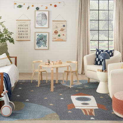 Nourison Home Astra Machine Washable  Sky Blue  Contemporary