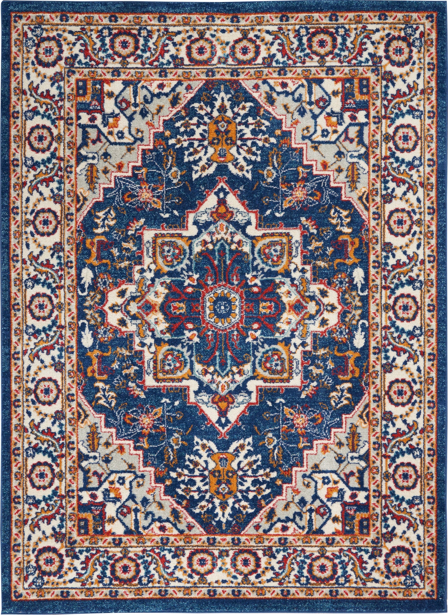Nourison Home Passion PSN33 Blue Multicolor Traditional Power-loomed Rugs