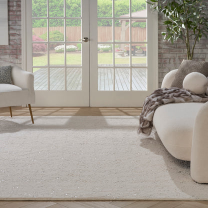 Nourison Home Cozy Shimmer  Ivory Silver  Contemporary