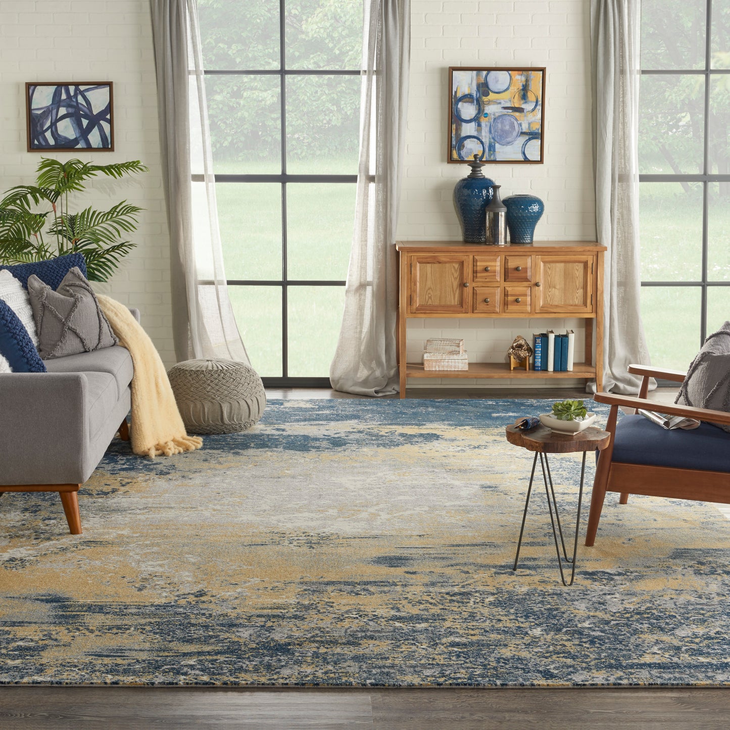 Nourison Home Twilight  Navy Gold  Contemporary