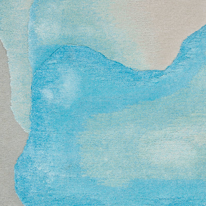 Nourison Home Prismatic  Sea Mist Blue  Contemporary