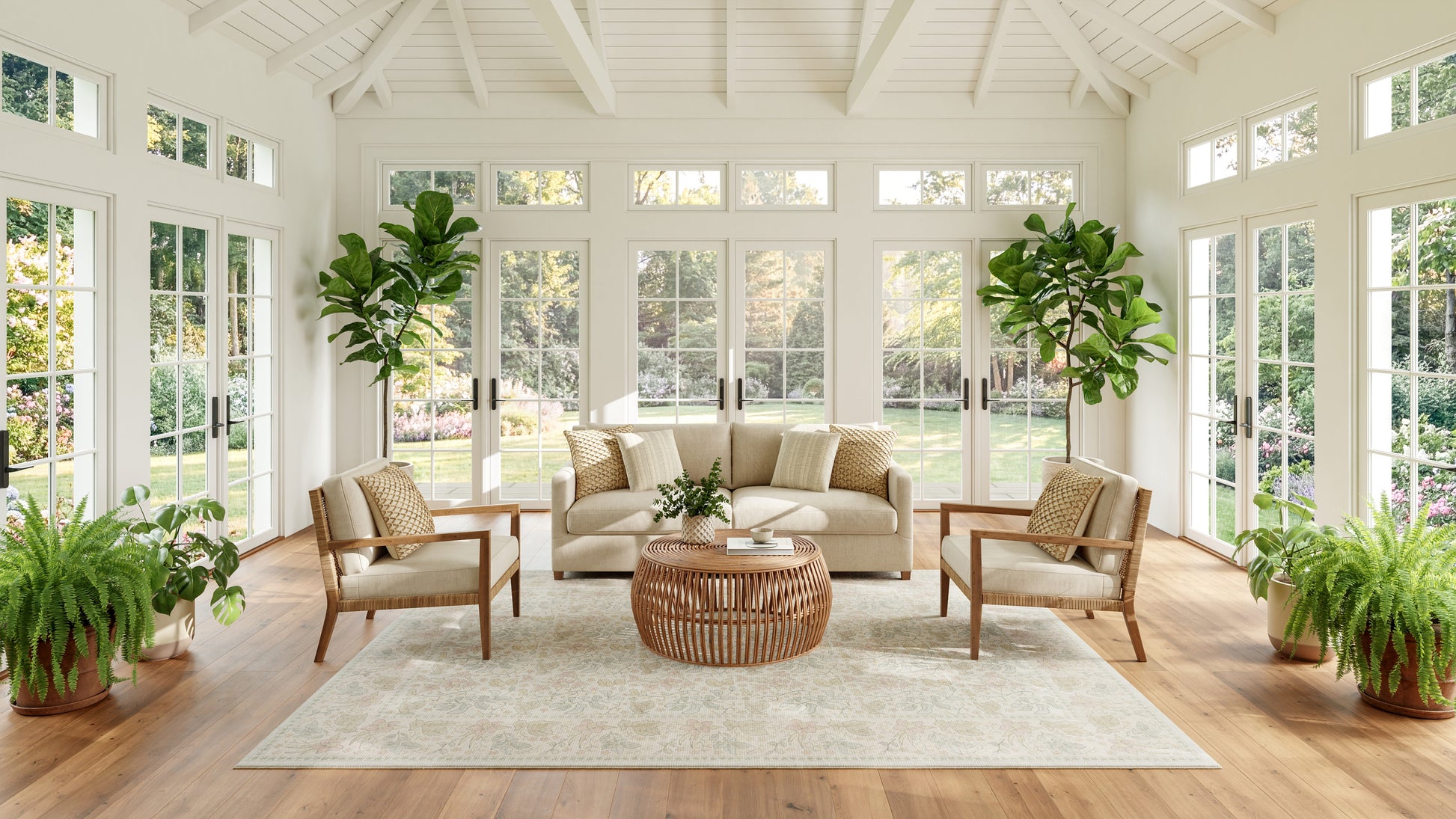 Nourison Home Botanical Washables  Beige Multicolor  Contemporary