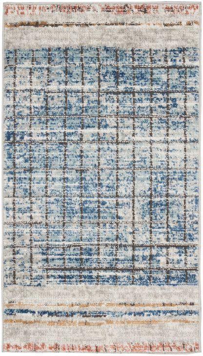 Nourison Home Quarry QUA13 Blue Contemporary Power-loomed Rugs
