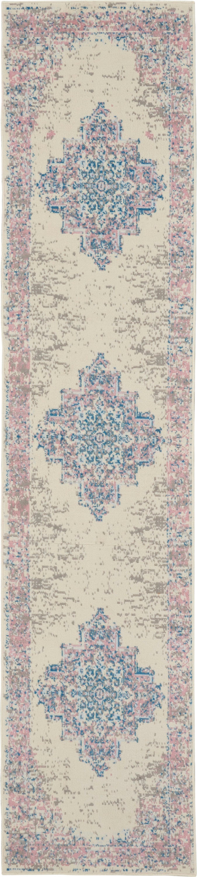Nourison Home Grafix GRF14 Ivory Pink Transitional Power-loomed Rug
