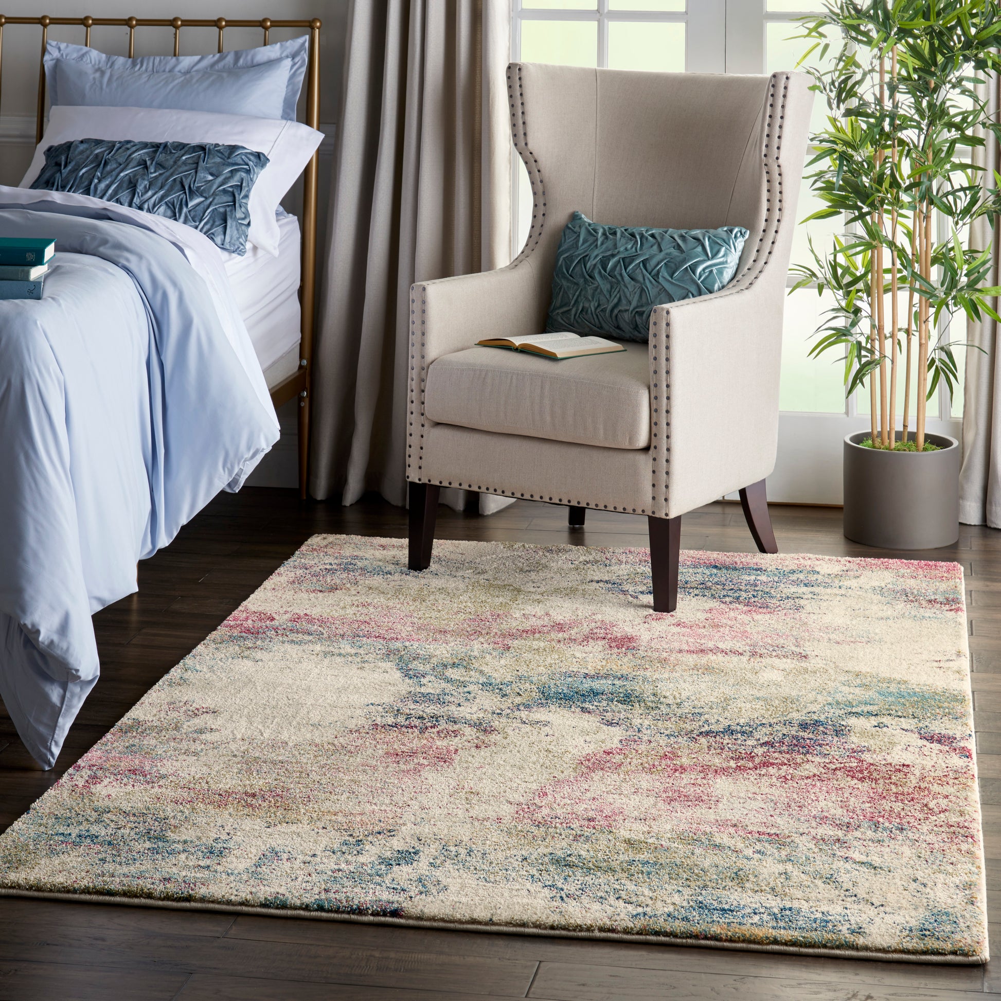 Nourison Home Fusion  Cream Multicolor  Contemporary