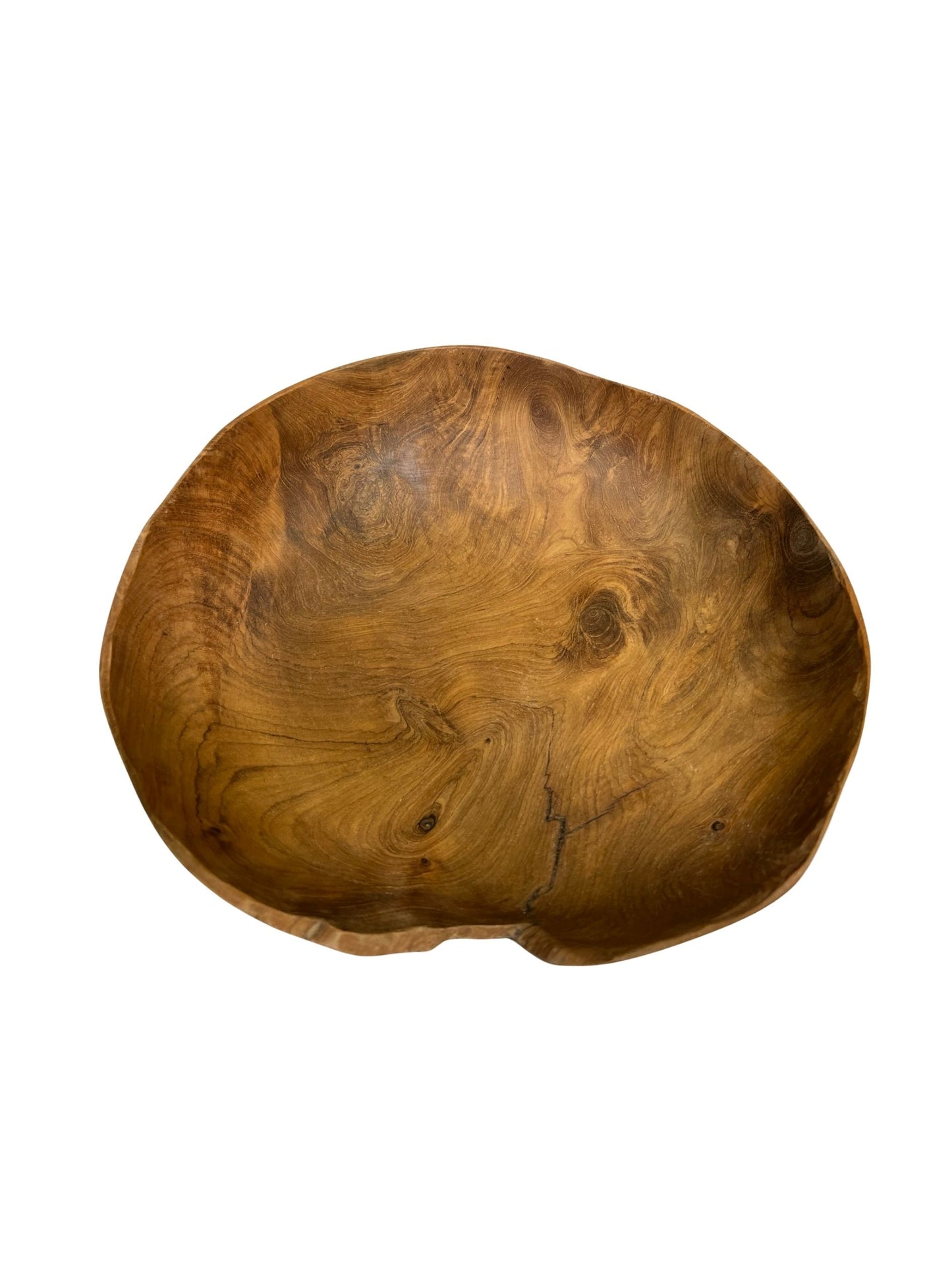 Eclectic Home Accent Shallow Teak Bowl 2947 Natural  Decor Furniture