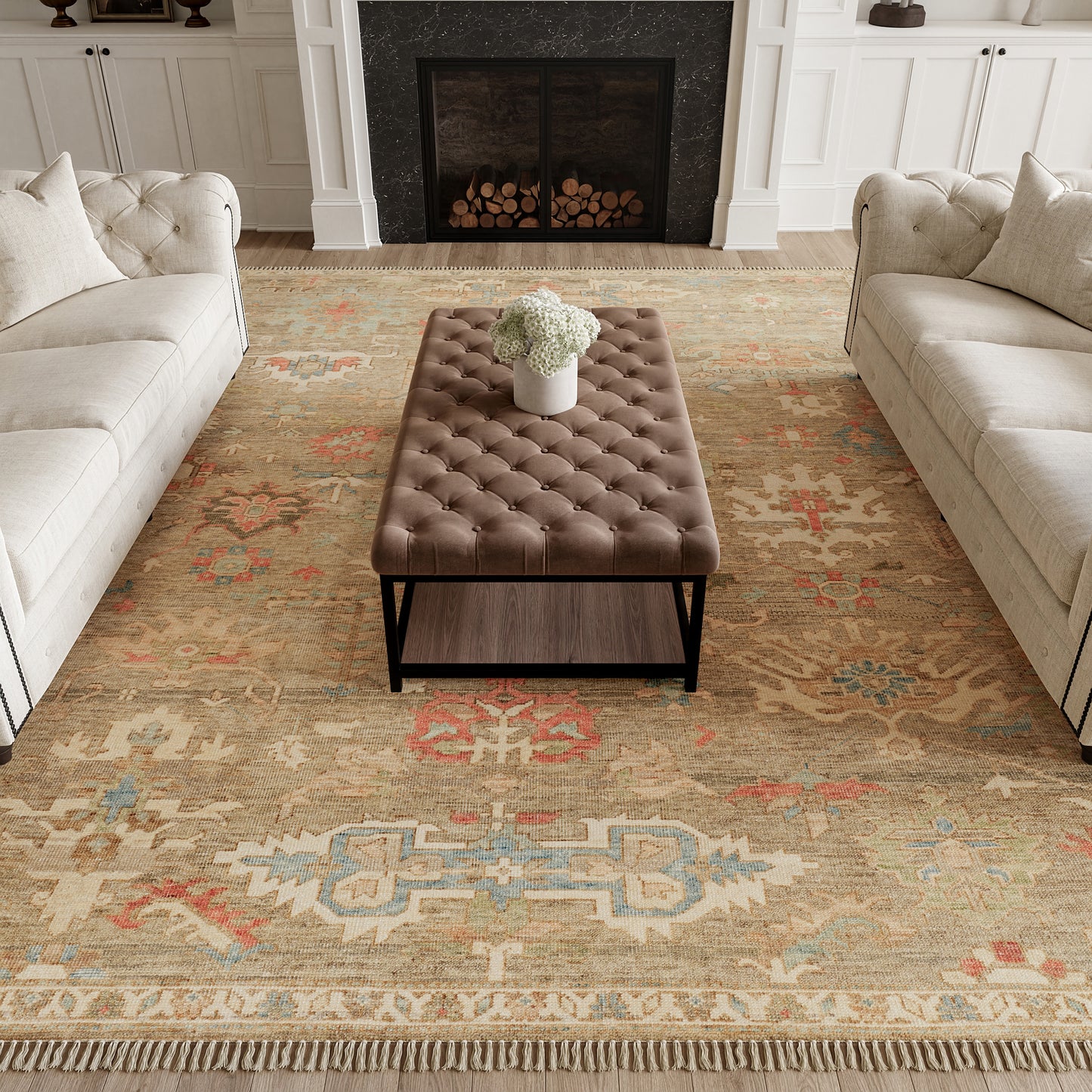 Nourison Home Heritage Vine  Charcoal  Traditional