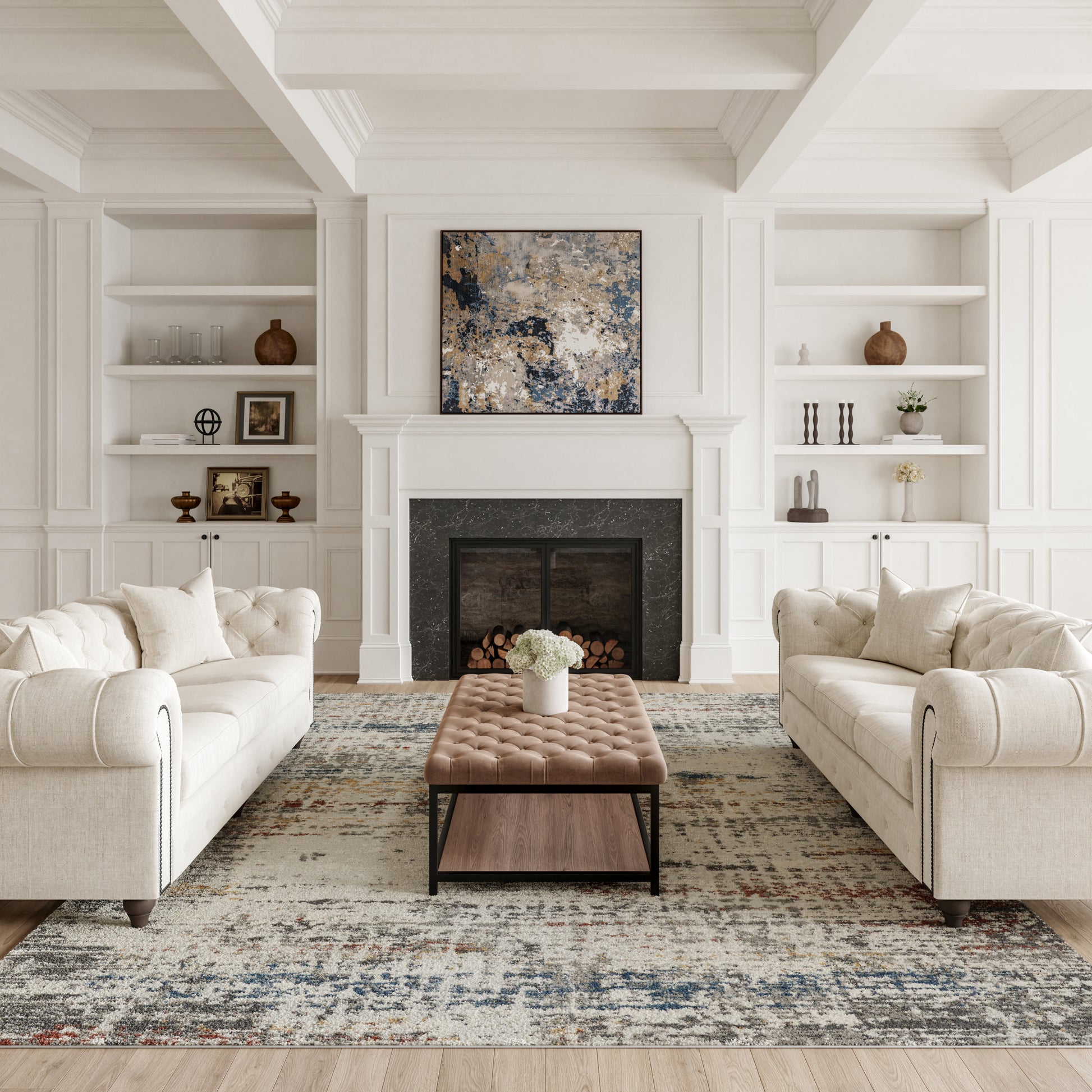 Nourison Home Rustic Textures  Light Grey Multi  Contemporary