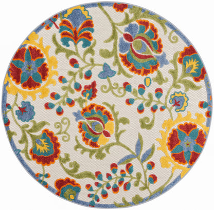 Nourison Home Aloha ALH17 Ivory Multicolor Contemporary Power-loomed Rugs