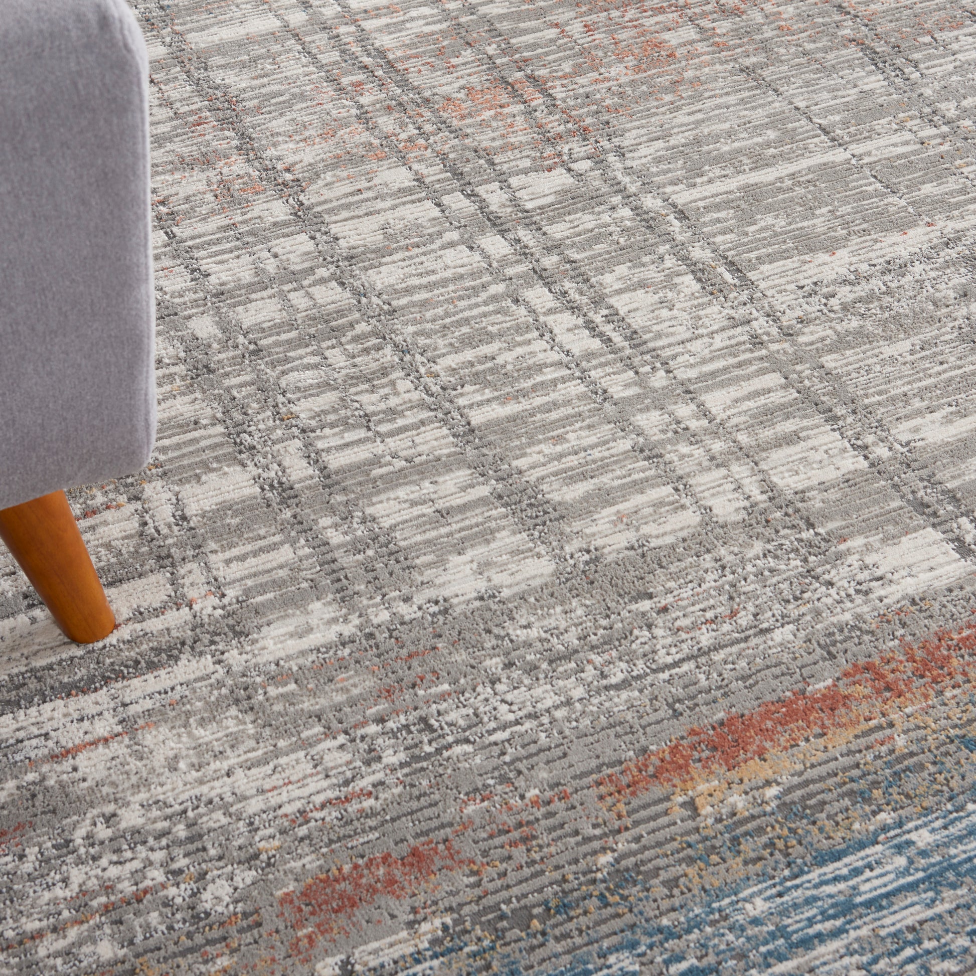 Nourison Home Rustic Textures  Grey Multicolor  Contemporary