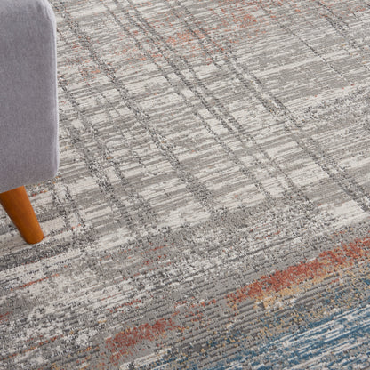 Nourison Home Rustic Textures  Grey Multicolor  Contemporary