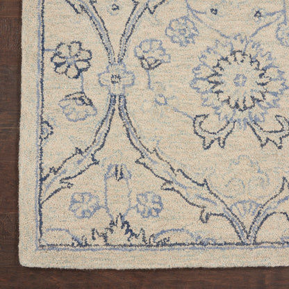 Nourison Home Jazmine  Ivory Blue  Traditional