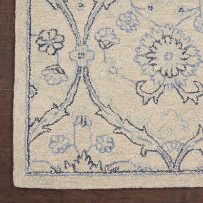 Nourison Home Jazmine  Ivory Blue  Traditional