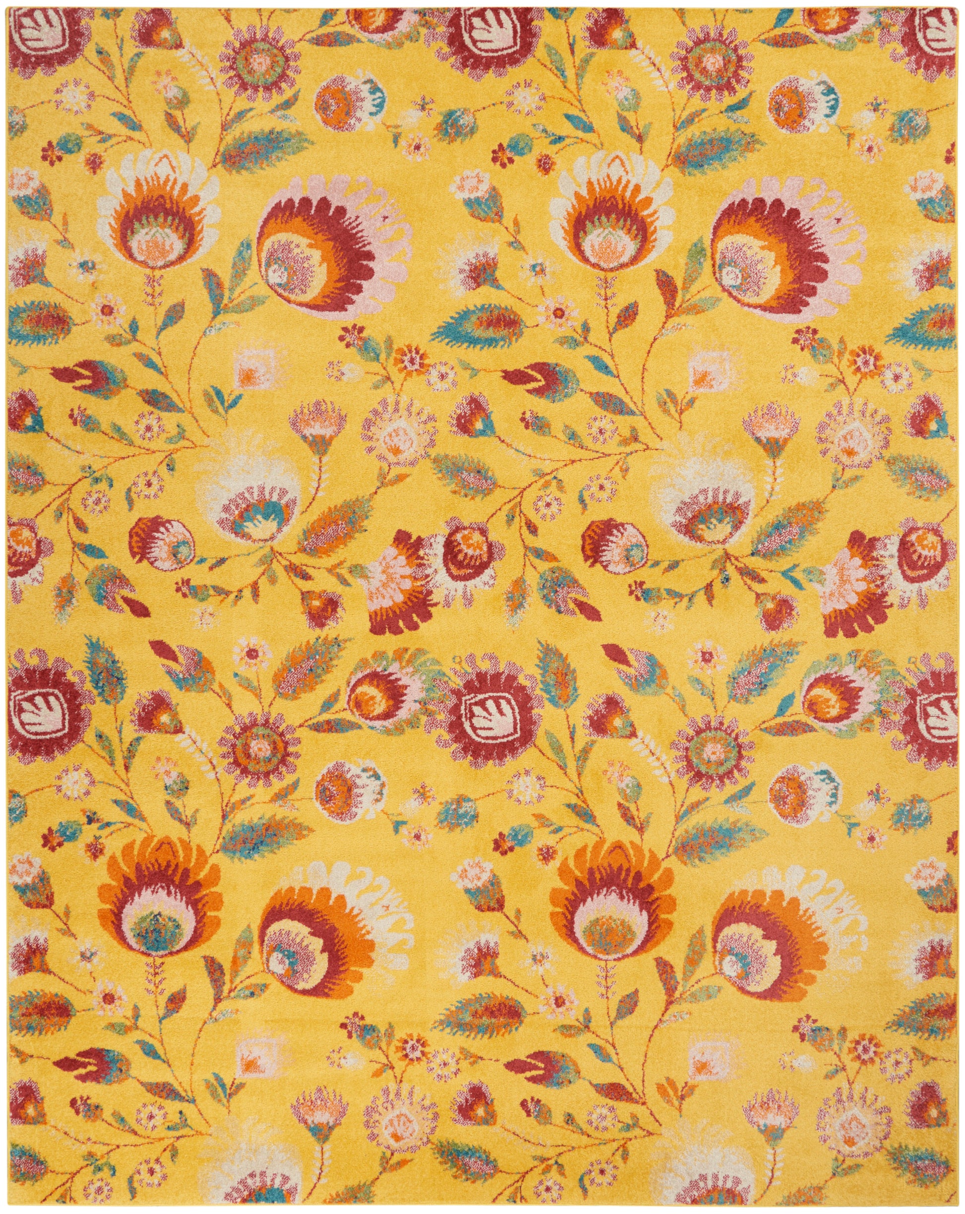 Nourison Home Allur  Yellow Multicolor  Contemporary