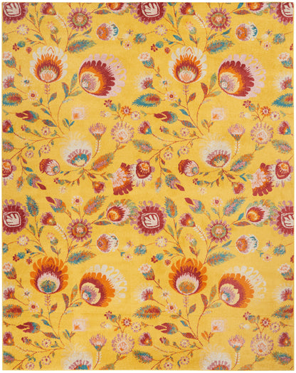 Nourison Home Allur  Yellow Multicolor  Contemporary