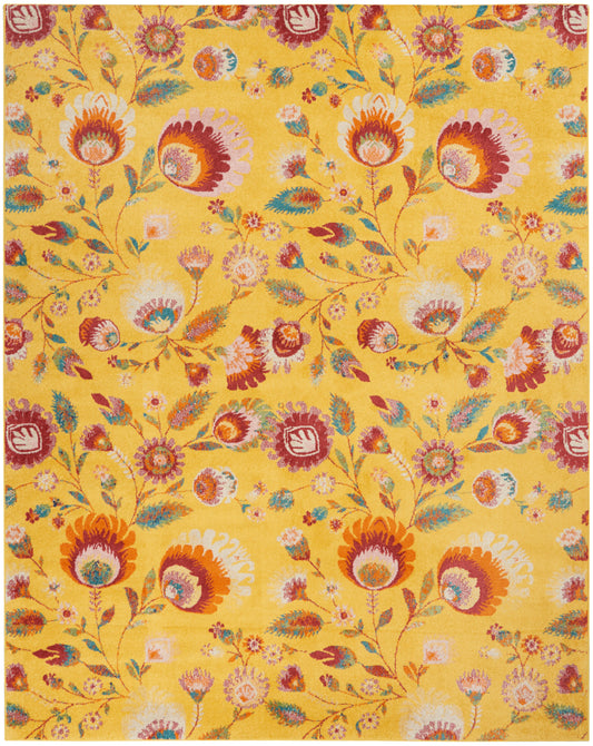 Nourison Home Allur  Yellow Multicolor  Contemporary